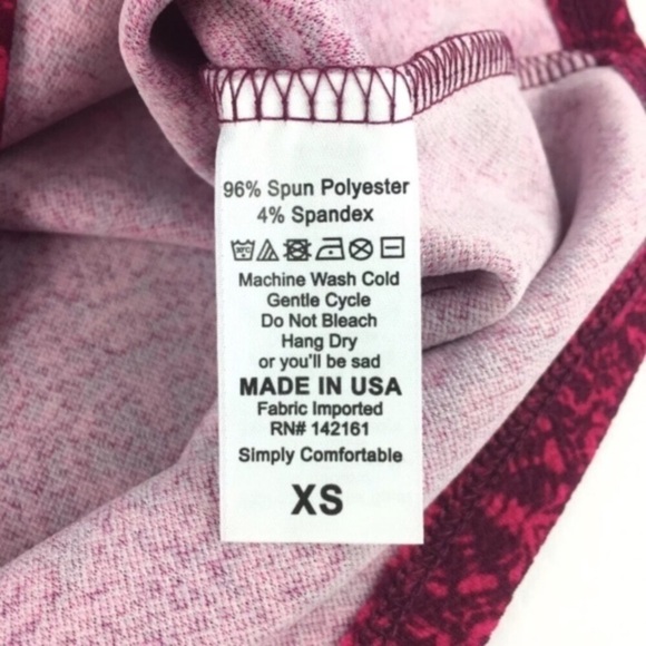 LULAROE Cassie Skirt Floral Pencil Moroccan Damask Raspberry Stretch Size XS NWT - Picture 4 of 8